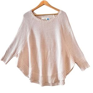 Anthropologie Cream Shrug Poncho with Batwing Sleeves